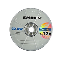 Диск CD-RW SONNEN, 4-12x, 700 Мб, спайка, 50 шт.