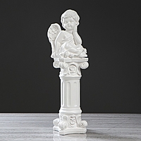 Статуэтка "Ангел на колонне №2" огромный, белый, 52см