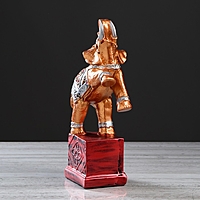 Статуэтка "Слон на кубе" бронза, цветной, 31см