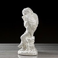 Статуэтка "Пара ангелов нам камнях" перламутровый, 37 см