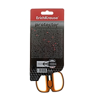 Ножницы 15.5см ErichKrause "Protector Lock" с фиксатором, серо-оранжевый 48055