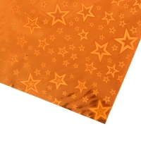 Бумага голографическая "Звездопад", цвет оранжевый, 70 х 100 см