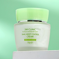 3W CLINIC Восстанавливающий крем для лица с улиточным муцином Snail Moist Control Cream