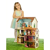 Деревянный домик с цветными обоями «Лоли»