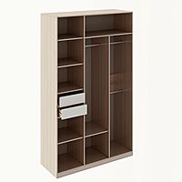 Шкаф 3-х створчатый Глэдис Ясень шимо светлый/белый