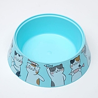 Миска "Мур-мяу" для кошек, 0.3 л, голубая