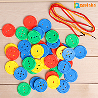 ZABIAKA Шнуровка "Развивающие пуговки" 40 шт.