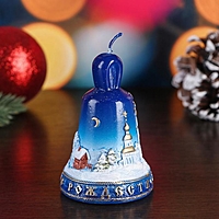 Свеча декоративная "Колокольчик Рождественский", большая, 6,5×6,5×10 см