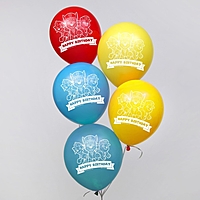 Воздушные шары "Happy birthday", Щенячий патруль 12 дюйм (набор 50 шт)