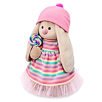 Мягкая игрушка "Зайка Ми" в полосатом платье с леденцом 25 см StS-388