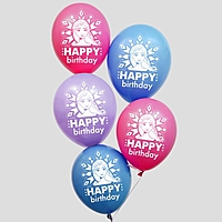 Воздушные шары "Happy birthday", Холодное сердце 12 дюйм (набор 25 шт)
