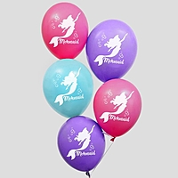 Воздушные шары "С Днем Рождения!", Русалочка, Принцессы 12 дюйм (набор 50 шт)