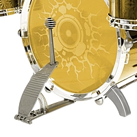 Барабанная установка "Большой музыкант", со стульчиком, цвет жёлтый