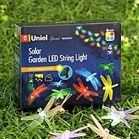 Садовая гирлянда на солнечной батарее Uniel "Стрекозы", 20 LED, 4 м, IP44, МУЛЬТИ