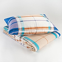 Комплект Экономь и Я: одеяло 1,5 сп, синтепон 100 гр/м + подушка 50*70 см, 100% полиэстер