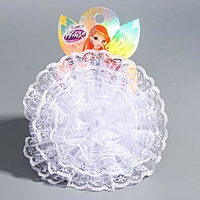 Бант для волос, ВИНКС, белый кружевной, 14 см