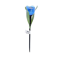 Фонарь садовый на солнечной батарее Uniel "Синий тюльпан", белый свет, IP44, 305 мм