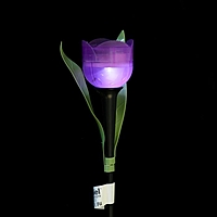 Фонарь садовый на солнечной батарее Uniel "Лиловый тюльпан", белый свет, IP44, 305 мм