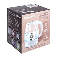 Чайник электрический Sakura SA-2715V, стекло, 1.7 л, 2200 Вт, пурпурный