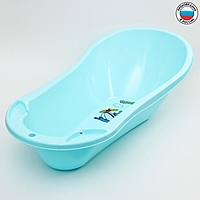 Ванна детская 100 см., с клапаном для слива воды и аппликацией, цвет голубой