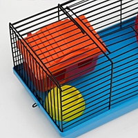 Клетка-мини для грызунов "Пижон" №1, укомплектованная, 27 х 15 х 13 см, голубая