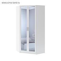 Шкаф угловой «Тиффани» №35, с зеркалом, 1070×1070×2250 мм, цвет белый текстурный