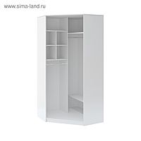 Шкаф угловой «Тиффани» №35, с зеркалом, 1070×1070×2250 мм, цвет белый текстурный