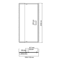 Душевая дверь WasserKRAFT 48P13, 1100 х 2000 мм, распашная, прозрачная