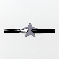 Декор для столовых предметов "Звезда" серебро 6х5,7 см, 100% п/э, фетр