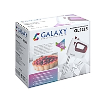 Миксер Galaxy GL 2215, ручной, 300 Вт, 5 скоростей, бело-красный