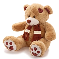 Мягкая игрушка "Медведь Тони с шарфом" кофейный, 90 см МТШ-90к