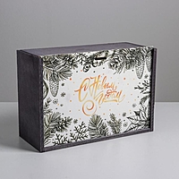 Ящик деревянный «Новый год», 20 × 30 × 12 см
