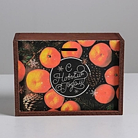 Ящик деревянный «Мандарины», 20 × 14 × 8 см