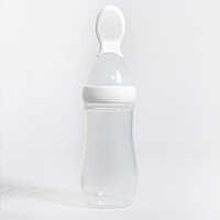 Бутылочка - поильник силиконовая  с ложкой, 125 мл, от 6 мес., цвет МИКС