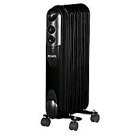 Обогреватель "Ресанта" ОМПТ-7НЧ, масляный, 1500 Вт, 7 секций, 15 м2, чёрный