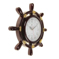 Часы настенные "Штурвал", d=30 см, тёмно-коричневые