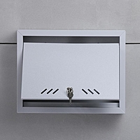 Ящик почтовый  с замком, горизонтальный "Маил", 26х34х6 см, серый