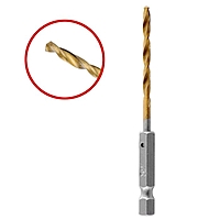 Сверло по металлу Hammer Flex 202-804, HSS-4241, TIN, HEX, d=3.2 мм, 90 мм