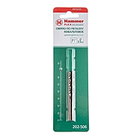 Сверло по металлу Hammer Flex 202-506, кобальт, DIN338, HRC65-70, d=3.5 мм, 70 мм, 2 шт.