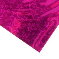 Бумага голографическая "Звездопад", цвет малиновый, 70 х 100 см