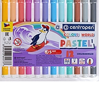 Фломастеры 12 цветов, Centropen Colour World Pastel 7550/12 TP, пастельные, в блистере