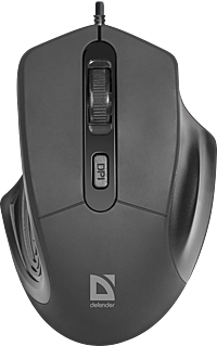 Мышь Defender Datum MB-347 черный 800-1600 dpi, 4 кнопки, проводная