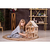 Конструктор-кукольный домик «Коттедж с мебелью» из дерева