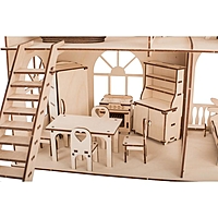 Конструктор-кукольный домик «Коттедж с мебелью Premium»