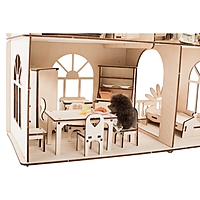 Конструктор-кукольный домик «Коттедж с мебелью Premium»