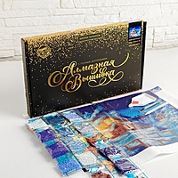 Алмазная вышивка "Рождественский вечер" 30*40 см, холст, пинцет, емкость