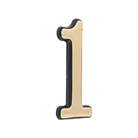 Цифра дверная "1" TUNDRA, пластиковая, цвет золото, 1 шт.