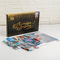 Алмазная вышивка "Снегири на ветке" 30*40 см, холст, пинцет, емкость