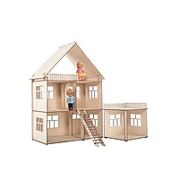 Конструктор-кукольный домик «Коттедж с пристройкой» из дерева