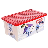 Детский ящик для хранения игрушек "Фиксики, 12 л., красный LA1318КР